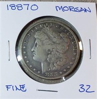 1887O  Morgan Dollar F