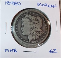 1898O  Morgan Dollar F