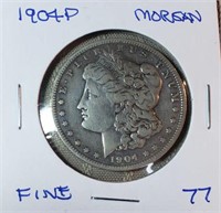 1904P  Morgan Dollar F