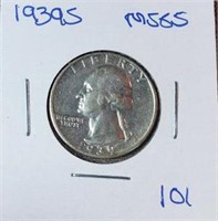 1939S Washington Silver Quarter MS65