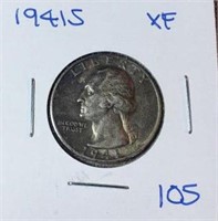 1941S Washington Silver Quarter XF