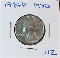 1944P Washington Silver Quarter MS65