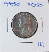 1943S Washington Silver Quarter MS65