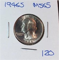 1946S Washington Silver Quarter MS65
