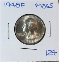 1948P Washington Silver Quarter MS65