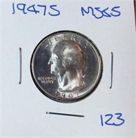 1947S Washington Silver Quarter MS65