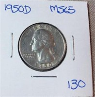 1950D Washington Silver Quarter MS65