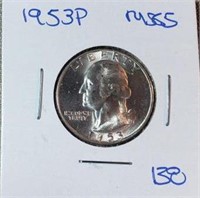 1953P Washington Silver Quarter MS65