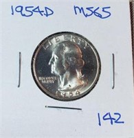 1954D Washington Silver Quarter MS65