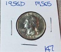 1956D Washington Silver Quarter MS65