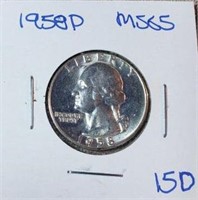 1958P Washington Silver Quarter MS65