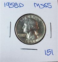1958D Washington Silver Quarter MS65