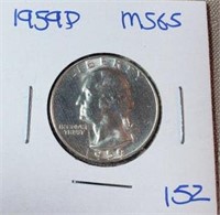 1959P Washington Silver Quarter MS65