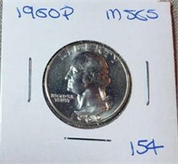 1960P Washington Silver Quarter MS65