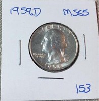 1959D Washington Silver Quarter MS65