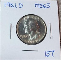 1960D Washington Silver Quarter MS65