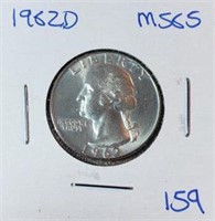1962D Washington Silver Quarter MS65