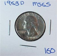 1963P Washington Silver Quarter MS65