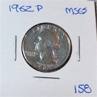 1962P Washington Silver Quarter MS65