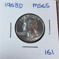 1963D Washington Silver Quarter MS65
