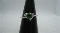 Sterling Silver Ring with Emerald Looking Stone