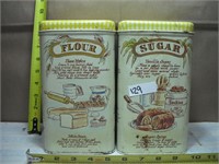 VINTAGE METAL SUGAR/ FLOUR TINS GREAT CONDITION