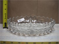 CLEAR GLASS SPLIT DISH NO CHIPS