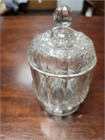 Footed antique grape vine candy jar