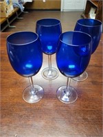 Cobalt wine glasses set of 4