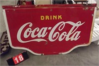 1938 PORCELAIN 2 SIDED COCA COLA SIGN 38" X 59.5"