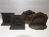2 Pair Cast Iron Bookends