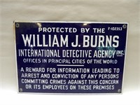 Porcelain William Burns No Trespassing Sign