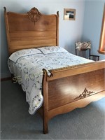 Vintage full size maple bed frame