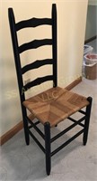 Painted ladder back chair w/wicker seat