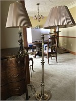 Brass floor & table lamps