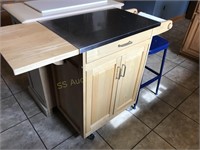 Wood kitchen utility cart
