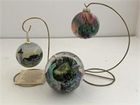 Glass paperweight, hanging glass ornaments