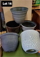 Assorted large planters