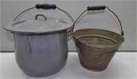 Graniteware Pot & Metal Pale