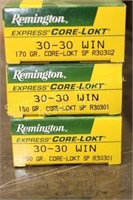 51 ROUNDS 30-30, 150 GR & 170 GR