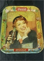 Vintage Menu girl Coca-Cola tray
