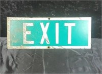 EXIT sign in green & white approx 16 x 6 inches