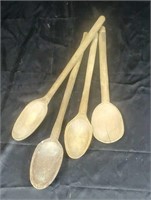 Group of old wood spoons