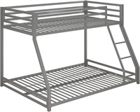 Metal Bunk Bed, Silver, Twin over Full