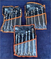 3 SETS NOS FLEXIBLE SOCKET COMBO WRENCHES