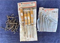 NOS ALLEN WRENCHES/ WOOD CHISELS