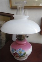 Floral Lamp w/ White Shade