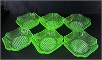 Uranium Glass Dish Set - Beautiful Teal GLOWS