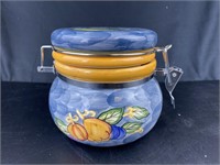 Blue Floral Vacuum Seal Jar
