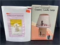 Country Candle & Snowglobe in Boxes